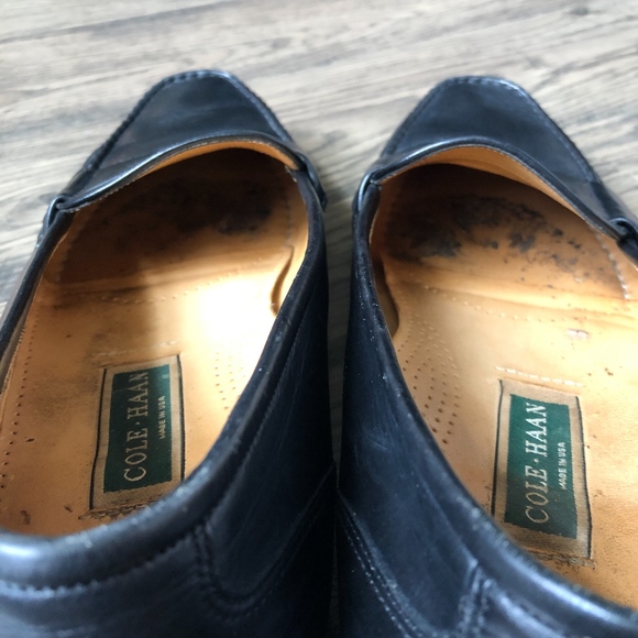 Cole Haan | Mens Black Leather Penny Loafers